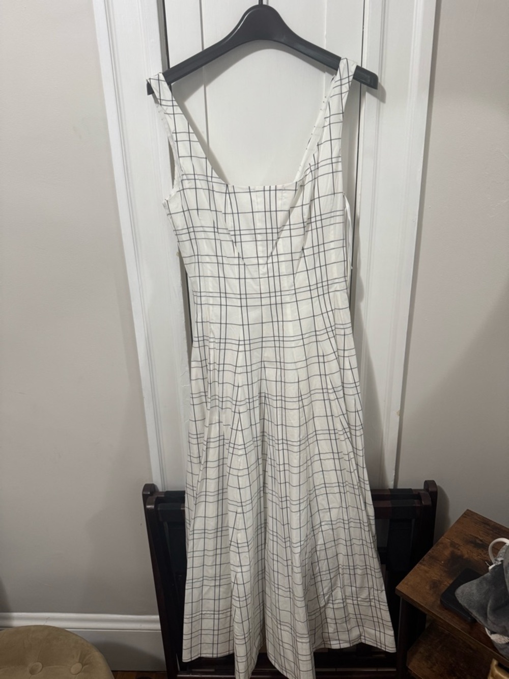 Staud ivory plaid dress size 4 nwt - Picture 4 of 9